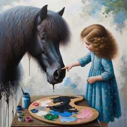 a horse, finger painting generated by DALL·E 2